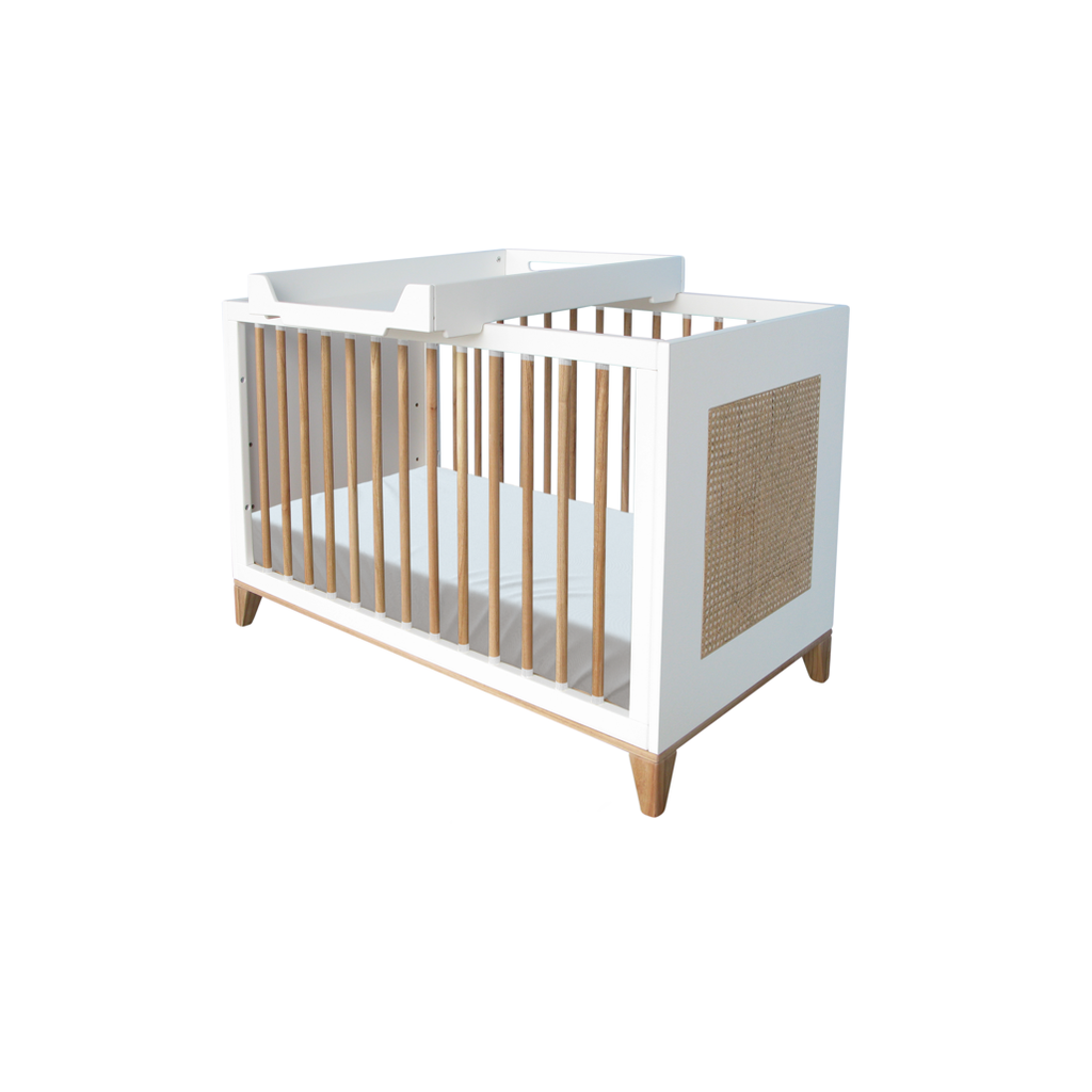 Nami Evolutive Bed 60 x 120 - Rattan / Neige