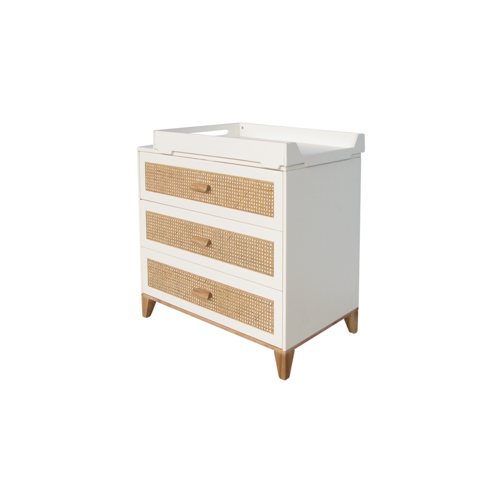 Nami Rattan Chest of Drawer - Neige