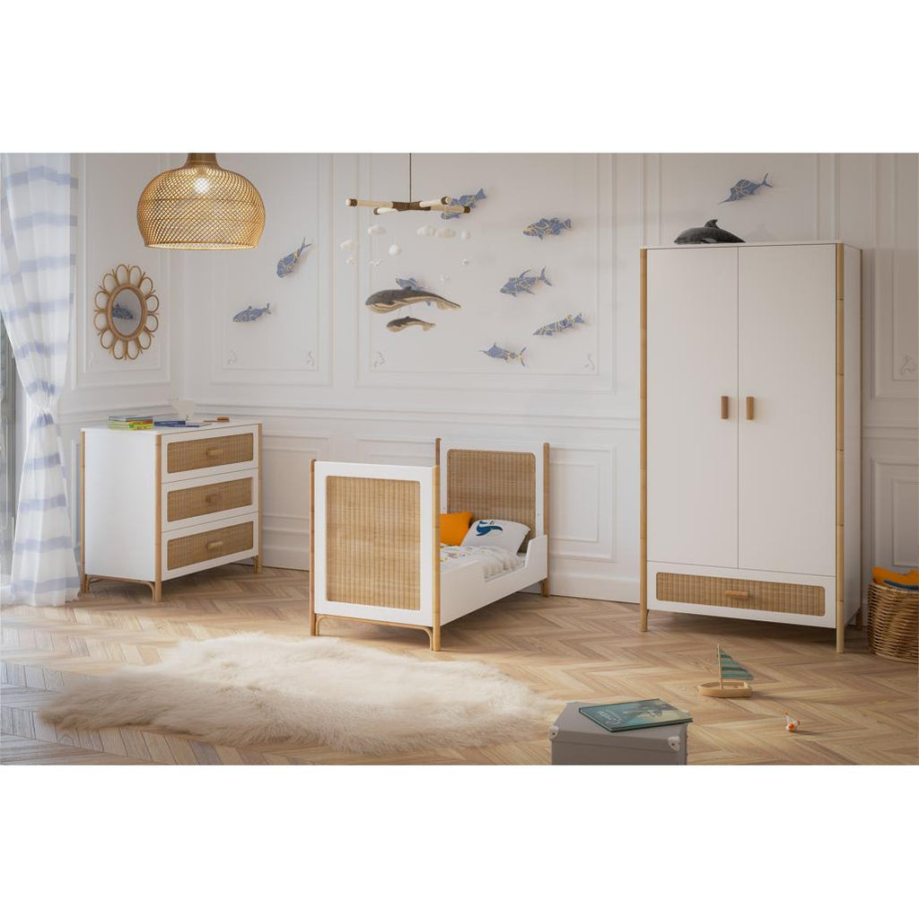 Oceania Rattan Evolutive Bed 60 x 120 - Neige