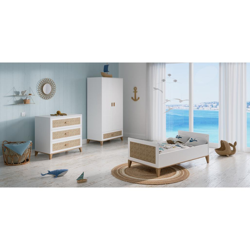 Nami Evolutive Bed 70 x 140 - Rattan / Neige