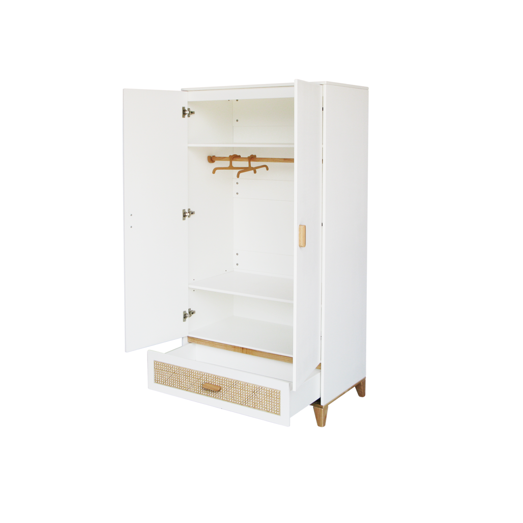 Nami Wardrobe Rattan / Neige