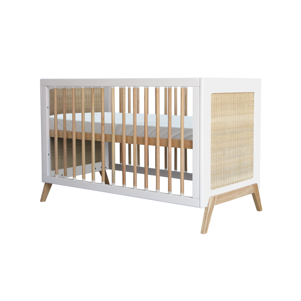 Marelia Evolutive Bed Rattan 60 x 120 - Neige