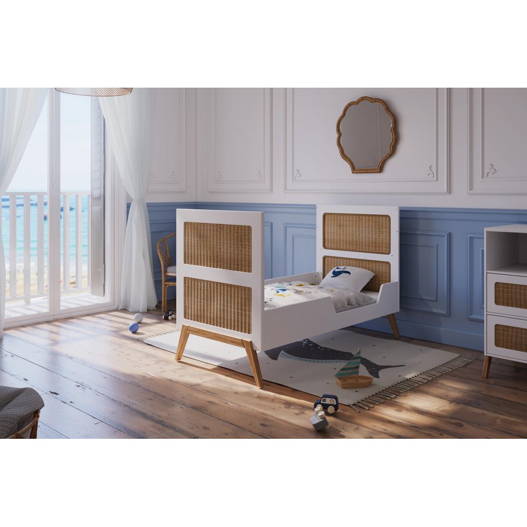 Marelia Multi-Evolutive Bed Rattan 70 x 140 - Neige