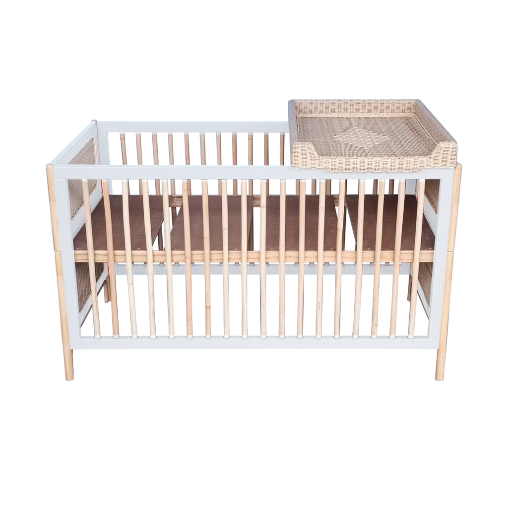 Oceania Rattan Evolutive Bed 70 x 140 - Neige