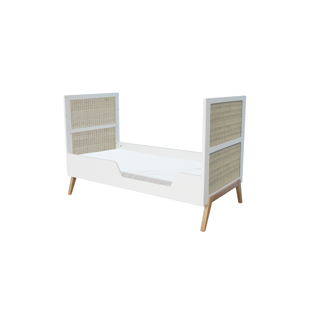 Marelia Multi-Evolutive Bed Rattan 70 x 140 - Neige