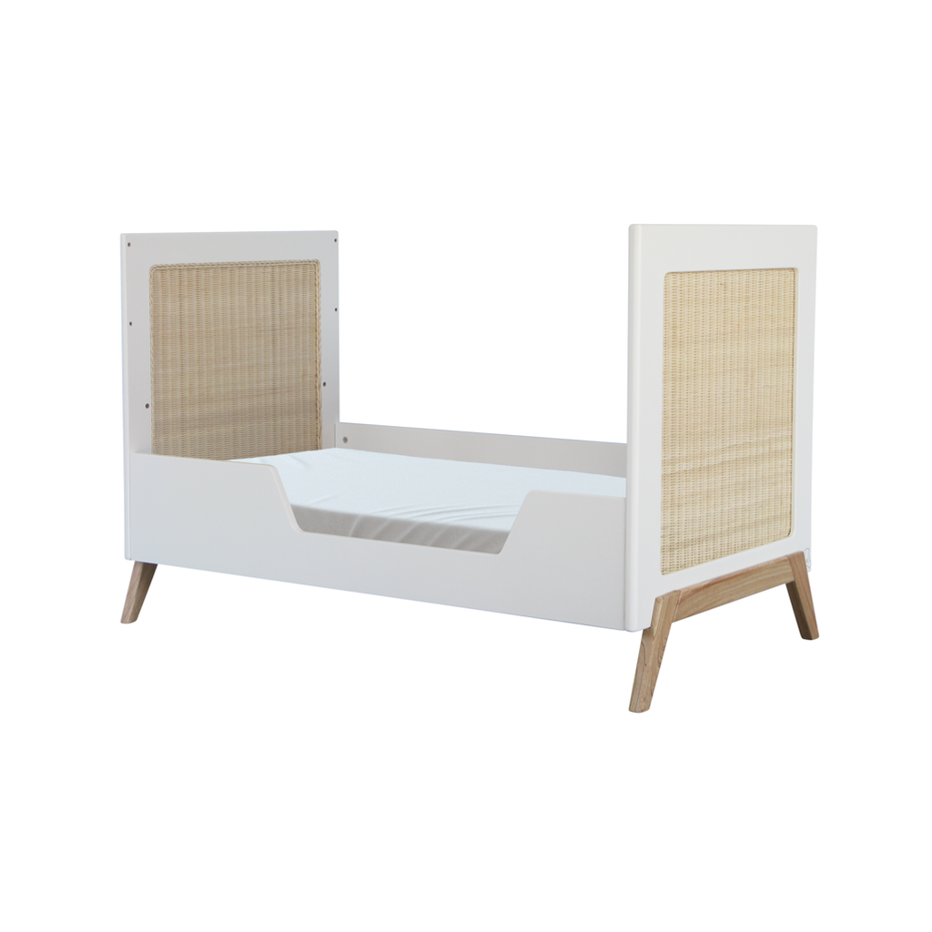 Marelia Evolutive Bed Rattan 60 x 120 - Neige