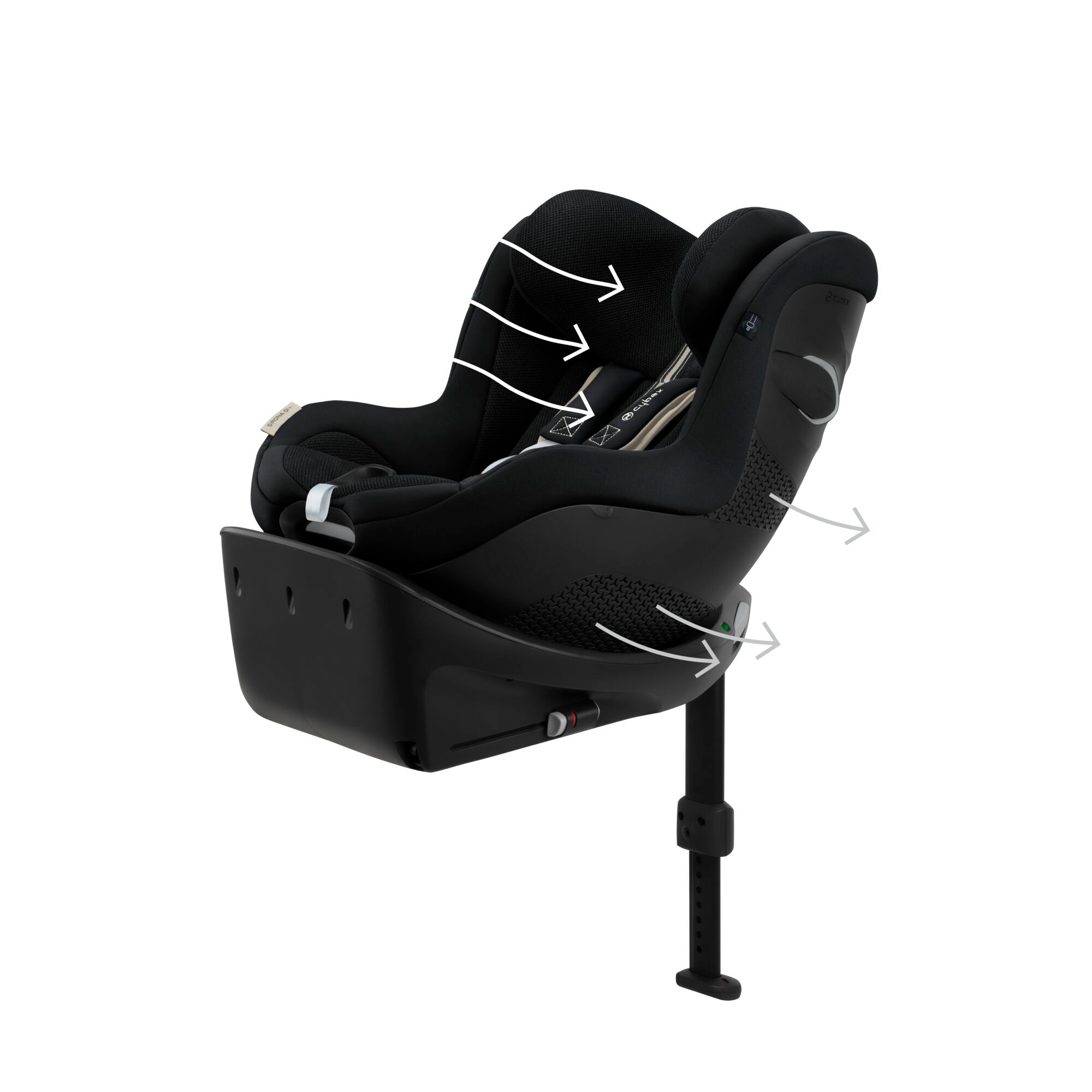 CYBEX Sirona Gi i-Size PLUS 360° Rotating ISOFIX Toddler Car Seat - Moon Black