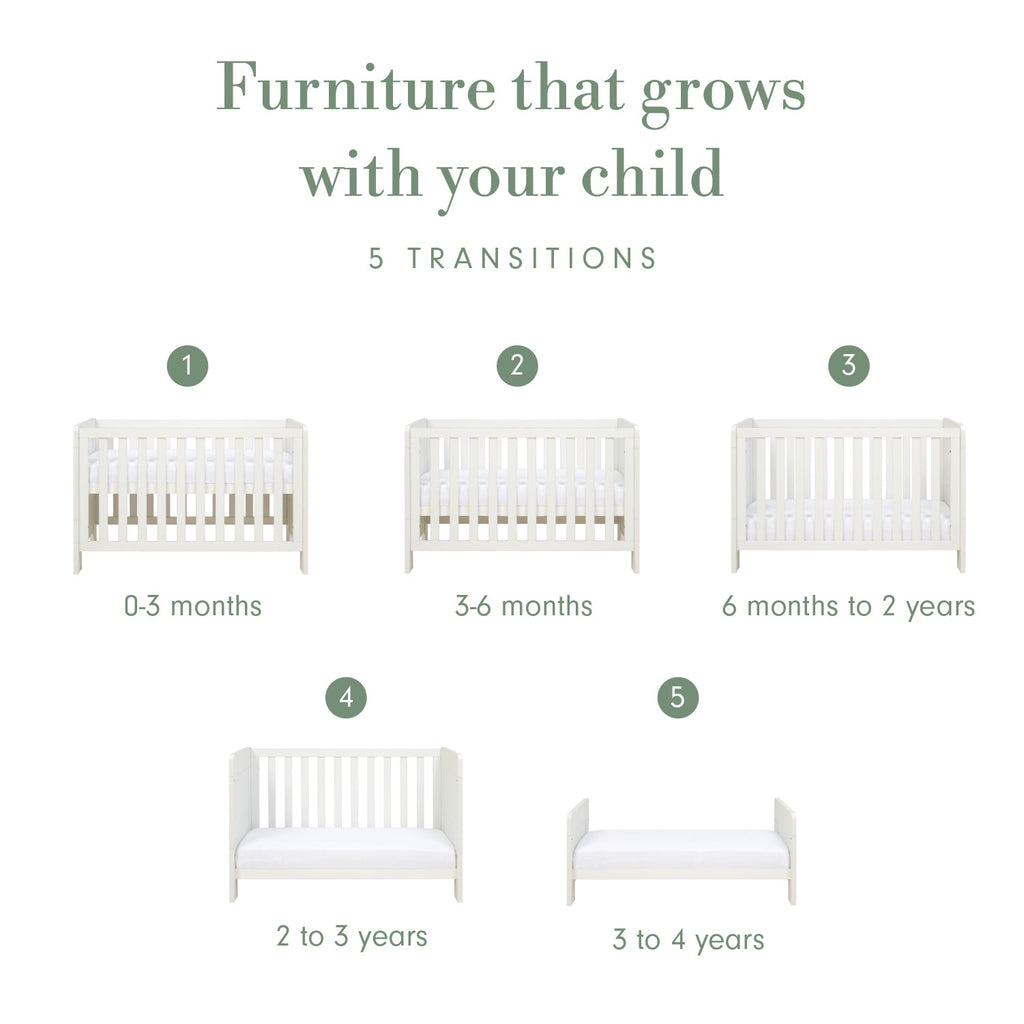 Tutti Bambini Alba Mini Cot Bed - White