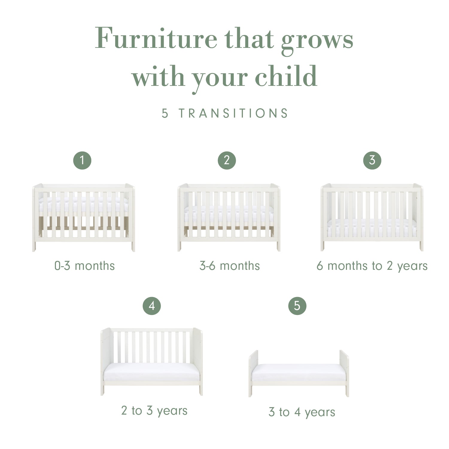 Tutti Bambini Alba Mini Cot Bed - White