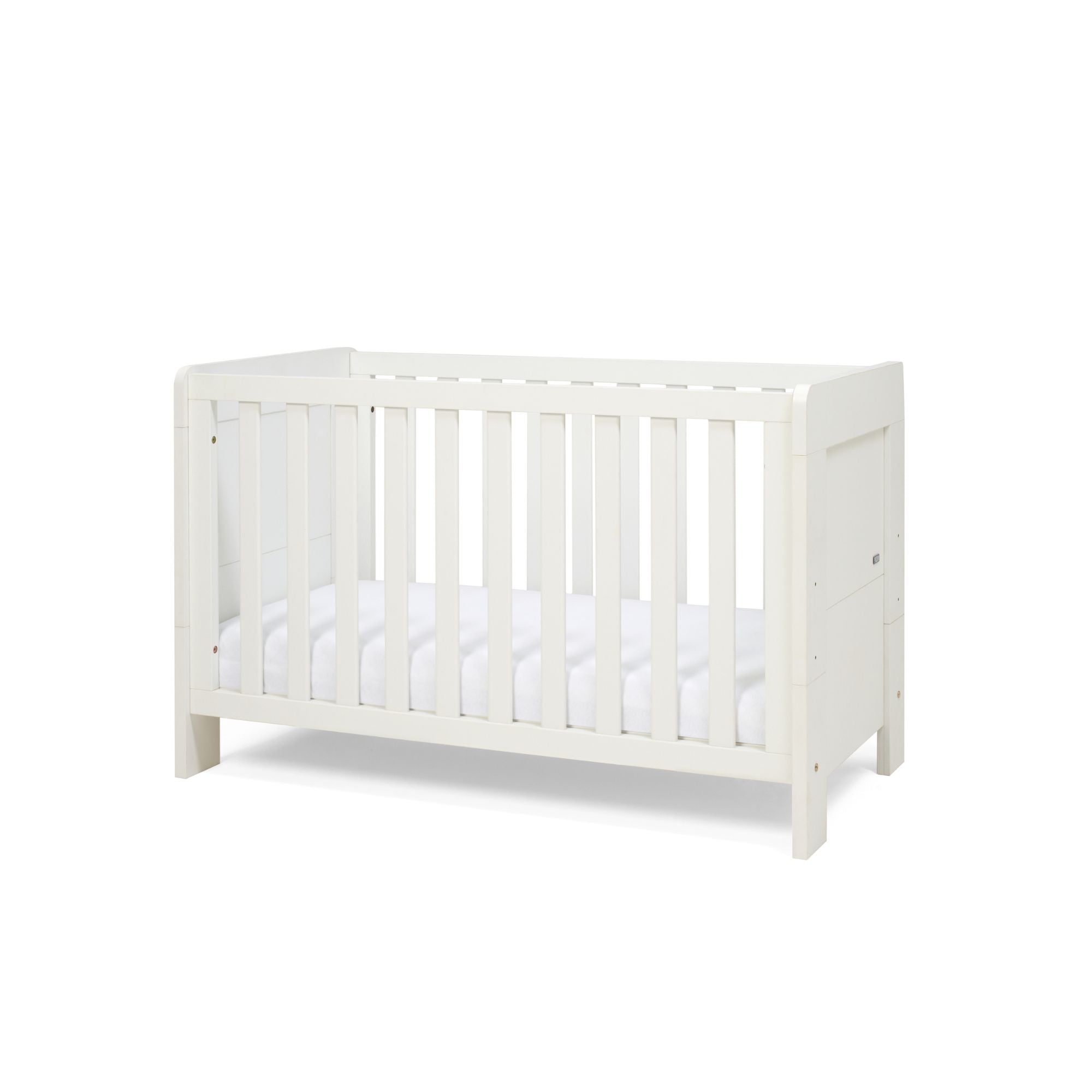 Tutti Bambini Essentials Alba Mini Cot Bed, Mattress & Bedding Bundle - White
