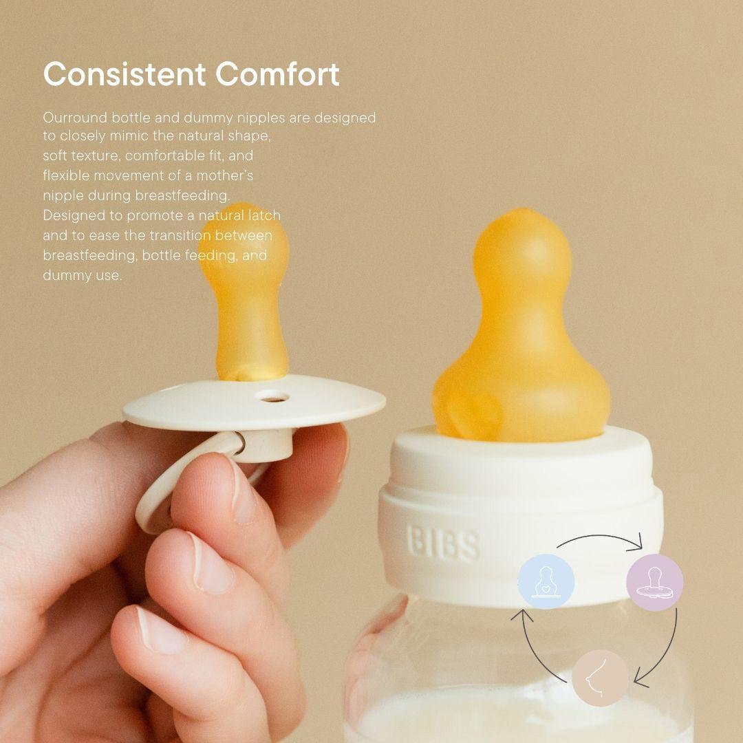 BIBS Medium Flow Baby Bottle Latex - Sage