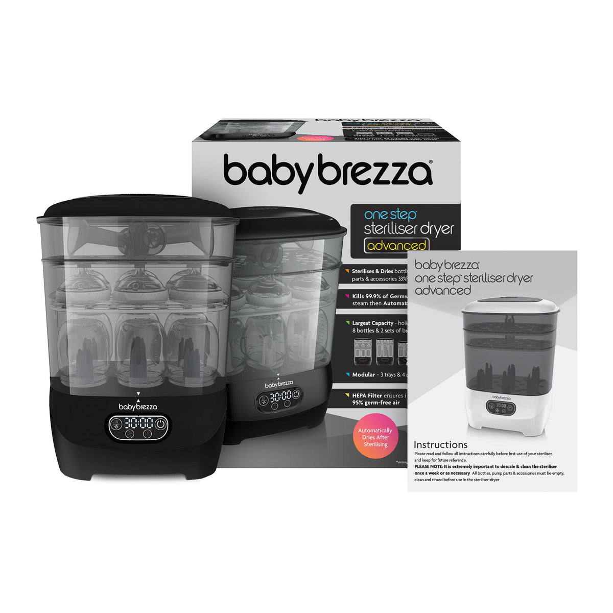 Baby Brezza Steriliser Dryer Advanced - All Black