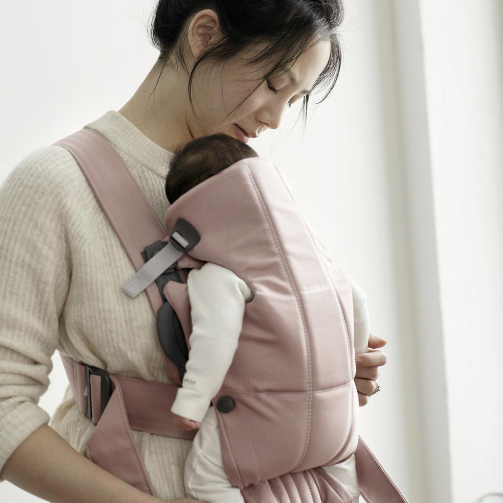 BabyBjörn Baby Carrier Mini - Woven - Dusty Pink