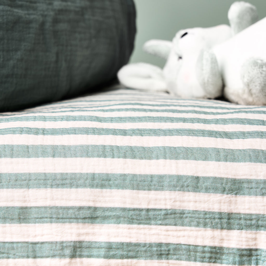 Obaby Muslin Fitted Sheet 120cm x 60cm - Ocean Stripe