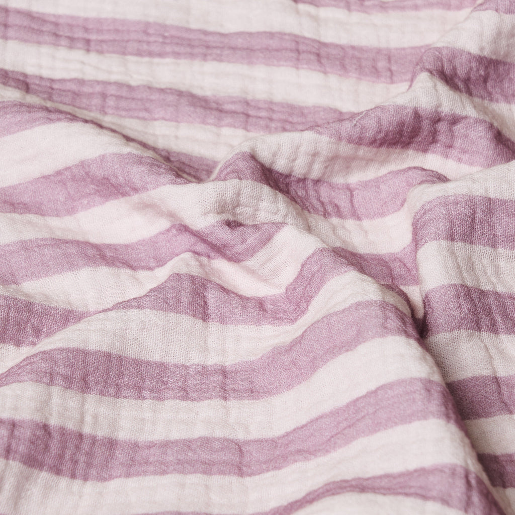 Obaby Muslin Fitted Sheet 120cm x 60cm - Berry Stripe
