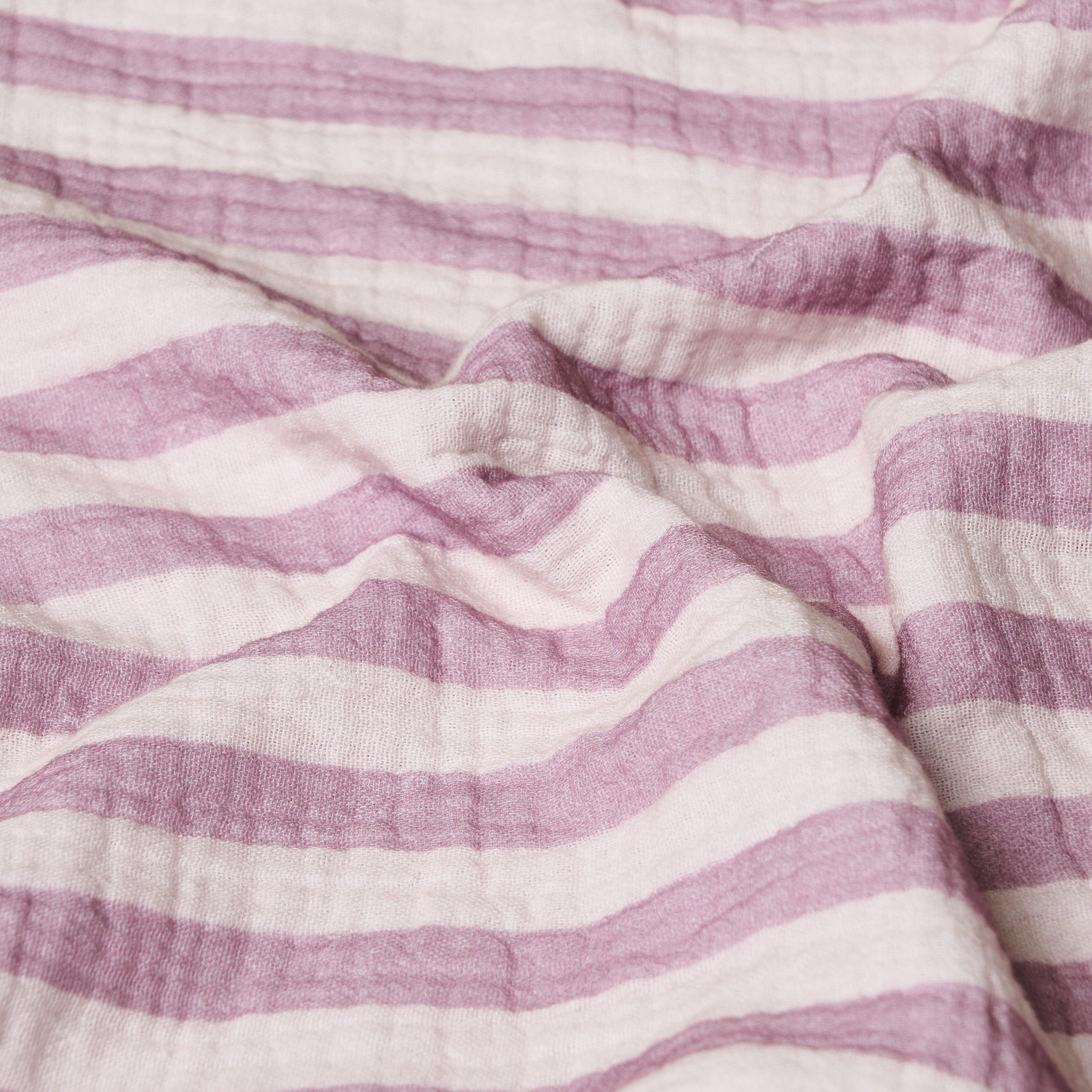 Obaby Muslin Fitted Sheet 120cm x 60cm - Berry Stripe