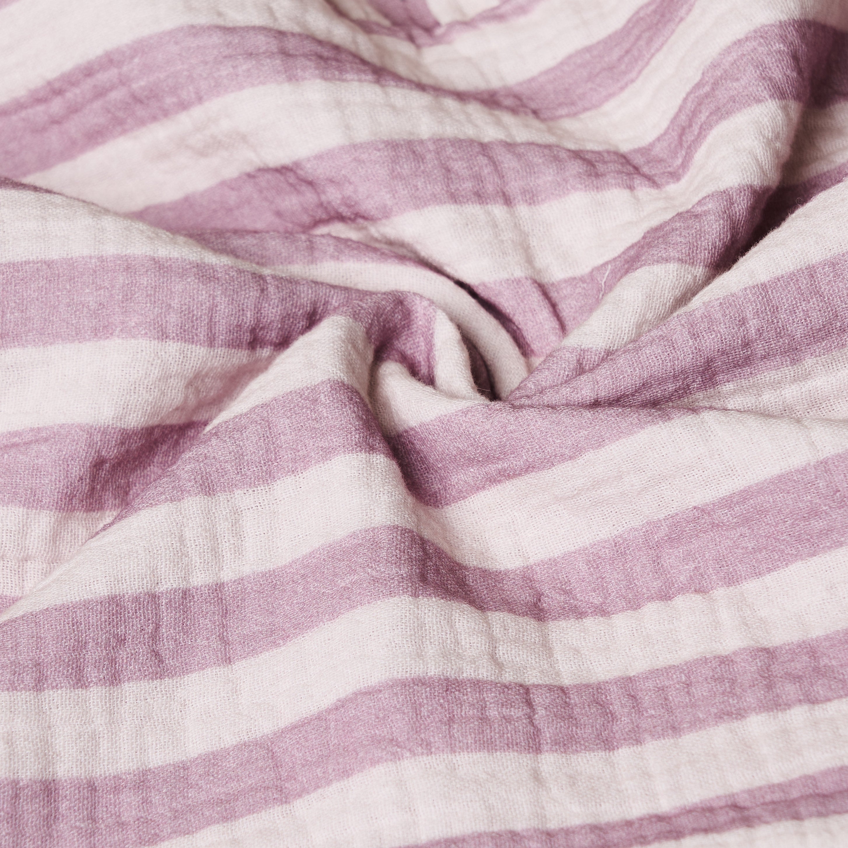 Obaby Muslin Fitted Sheet 120cm x 60cm - Berry Stripe