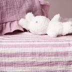 Obaby Muslin Fitted Sheet 120cm x 60cm - Berry Stripe