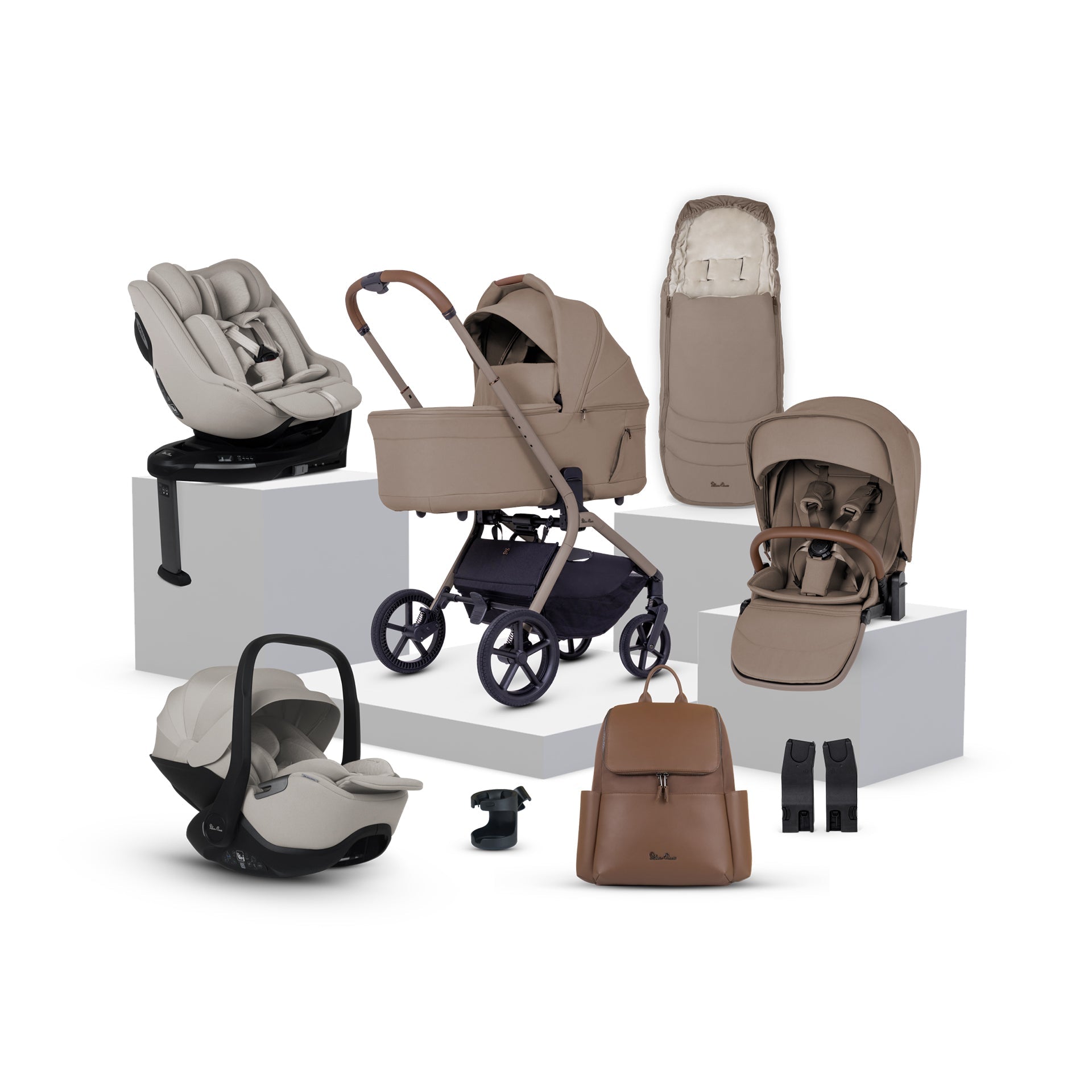 Silver Cross Breez Ultimate 360 Family Car Seat Bundle - Champagne