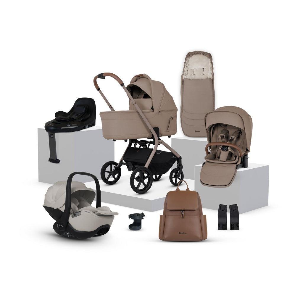 Silver Cross Breez Ultimate 360 Car Seat & Accessory Bundle - Champagne