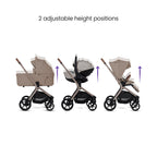 Silver Cross Breez Ultimate Maxi-Cosi Pebble 360 Pro2 & Sliding Base Bundle - Champagne