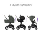 Silver Cross Breez Ultimate Maxi-Cosi Pebble 360 Pro2 & Sliding Base Bundle - Pewter