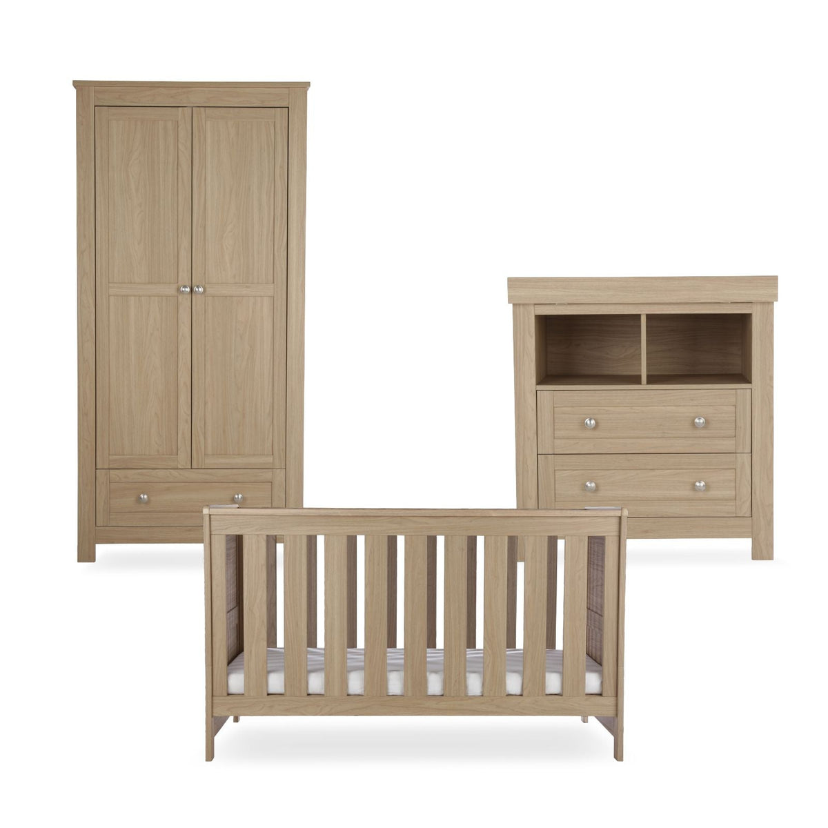 CuddleCo Burford 3 Piece Nursery Furniture Set - Oak