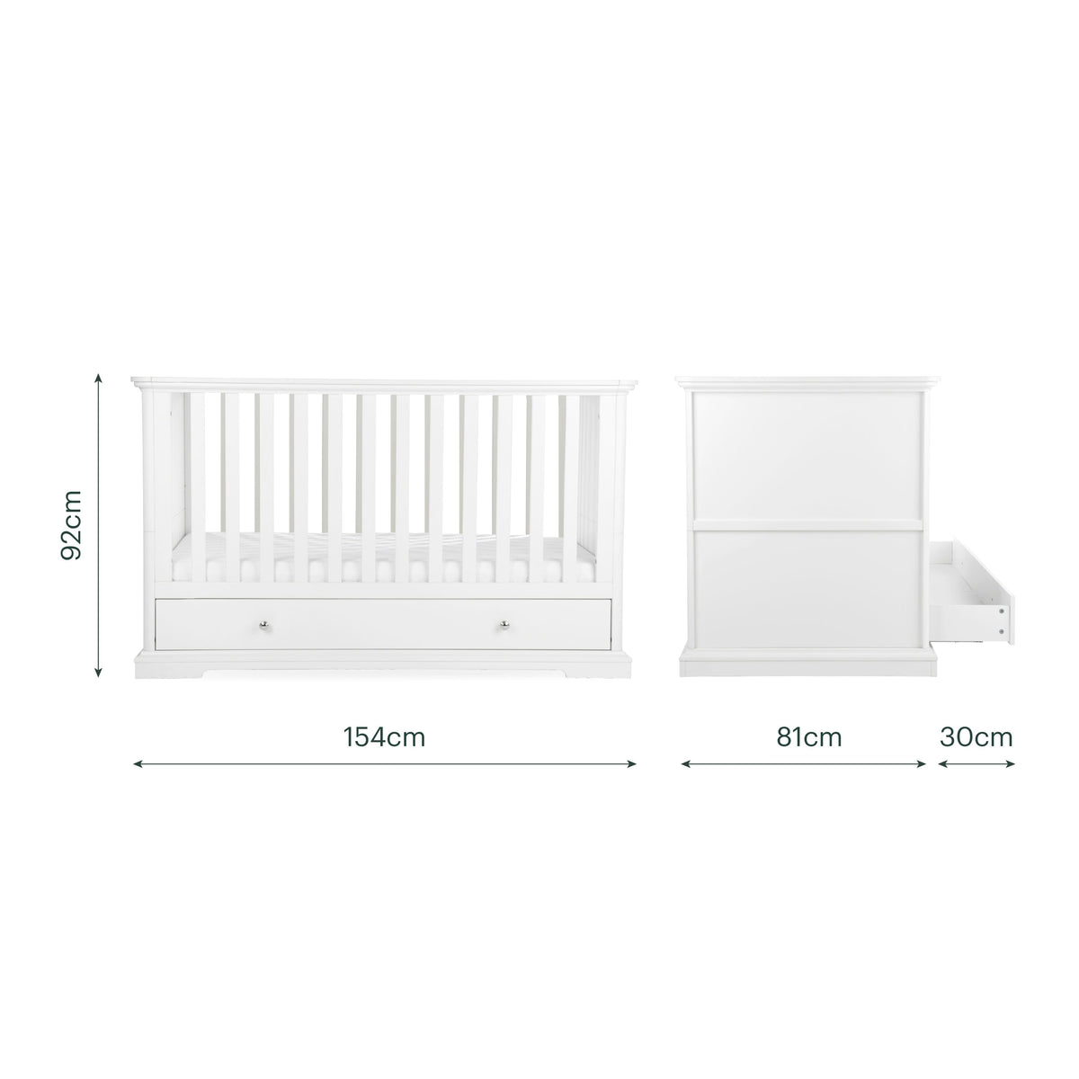 CuddleCo Beaumont 2 Piece Nursery Furniture Set - White