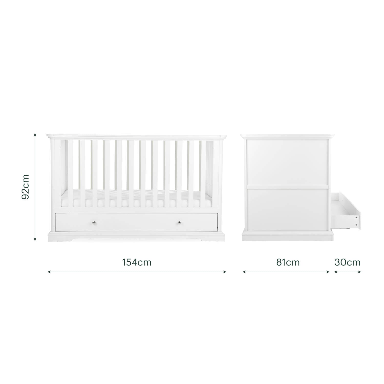 CuddleCo Beaumont Cot Bed - White