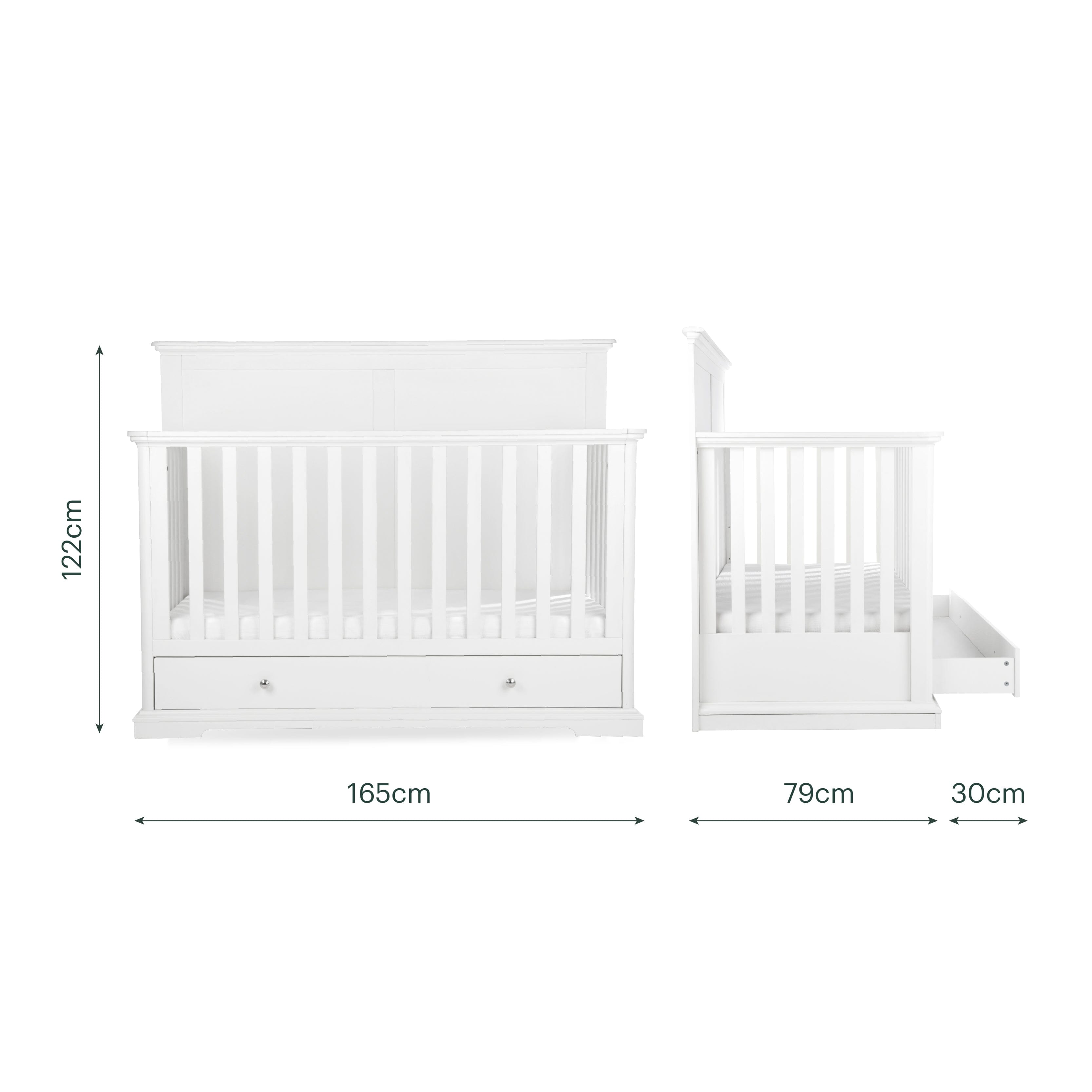 CuddleCo Beaumont Grand Cot Bed - White