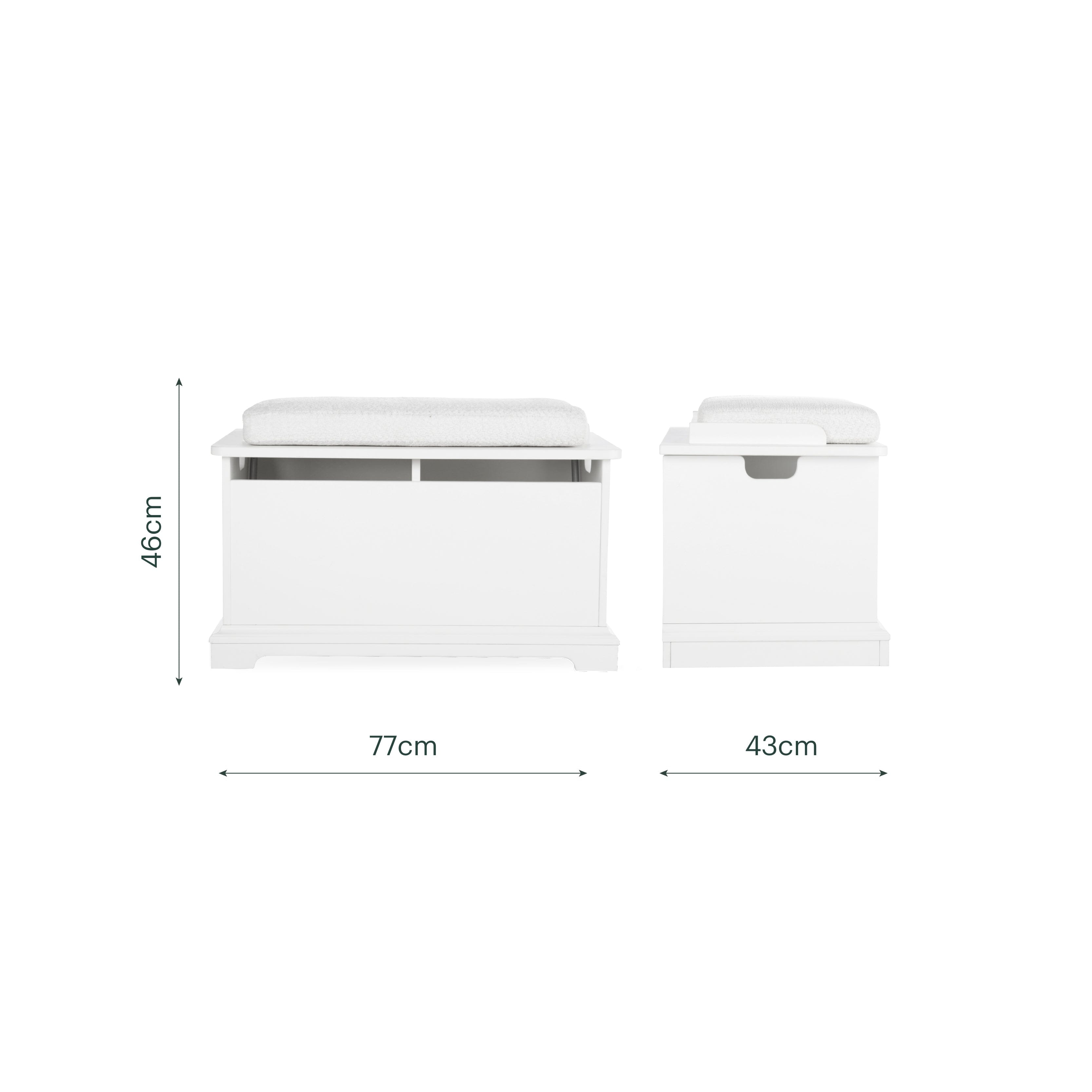 CuddleCo Beaumont Storage Box & Cushion Set - White
