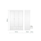 CuddleCo Beaumont Triple Wardrobe - White