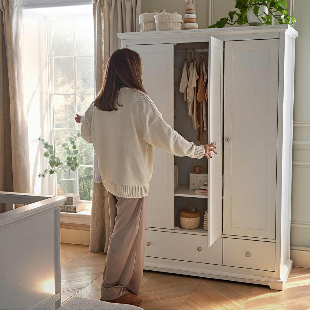 CuddleCo Beaumont Triple Wardrobe - White