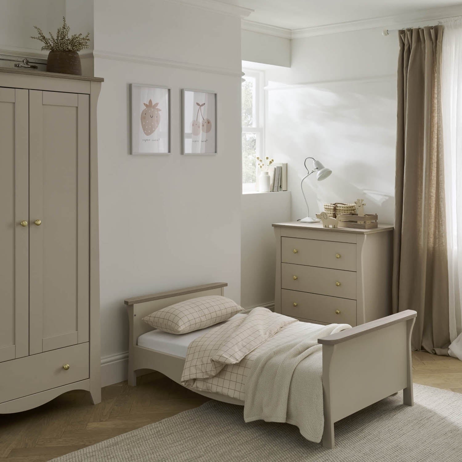 CuddleCo Clara Toddler Bed - Cashmere and Ash