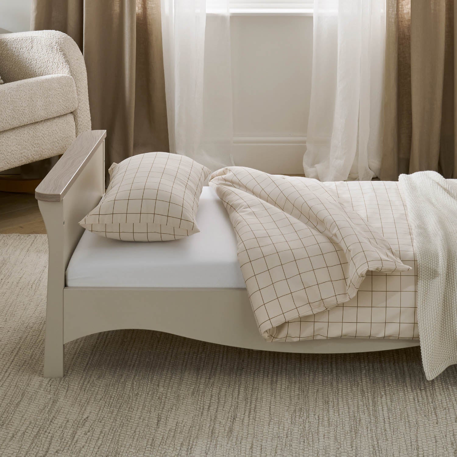 CuddleCo Clara Toddler Bed - Cashmere and Ash