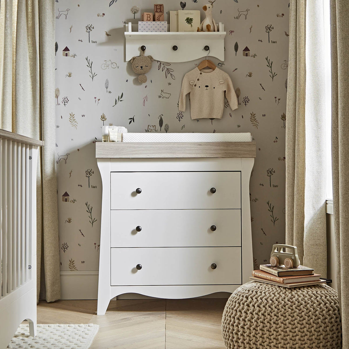 CuddleCo Clara Nursery Shelf - White and Ash