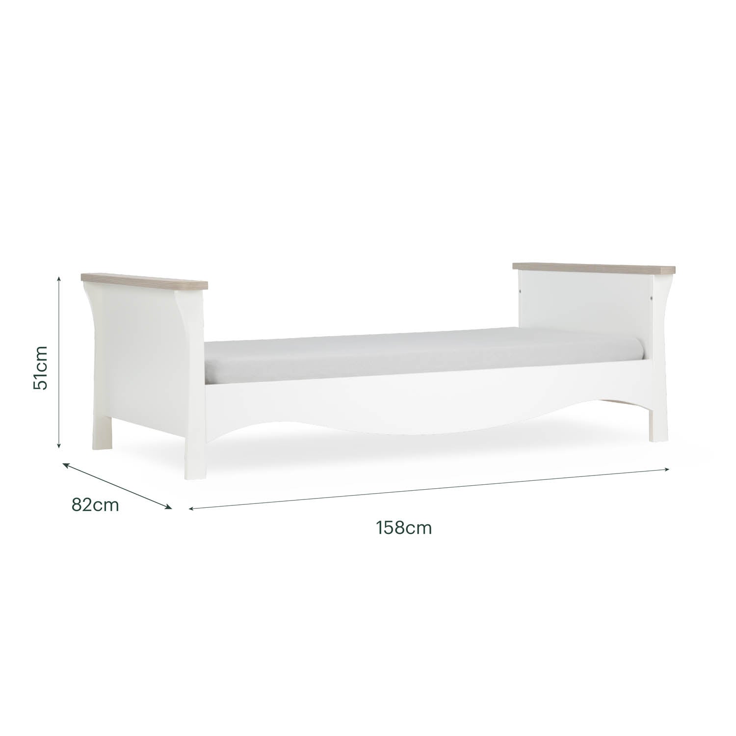 CuddleCo Clara Toddler Bed - White and Ash