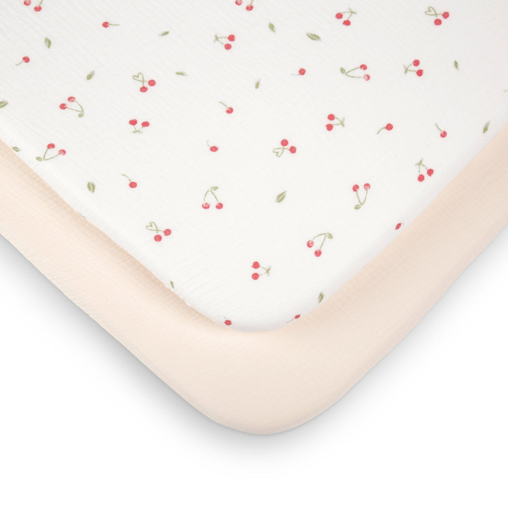 CuddleCo 2 Pack Universal Crib/Co-Sleeper Sheets - Ditsy Cherry