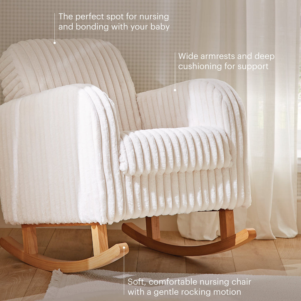 CuddleCo Etta Nursing Chair - Faux Fur Cream