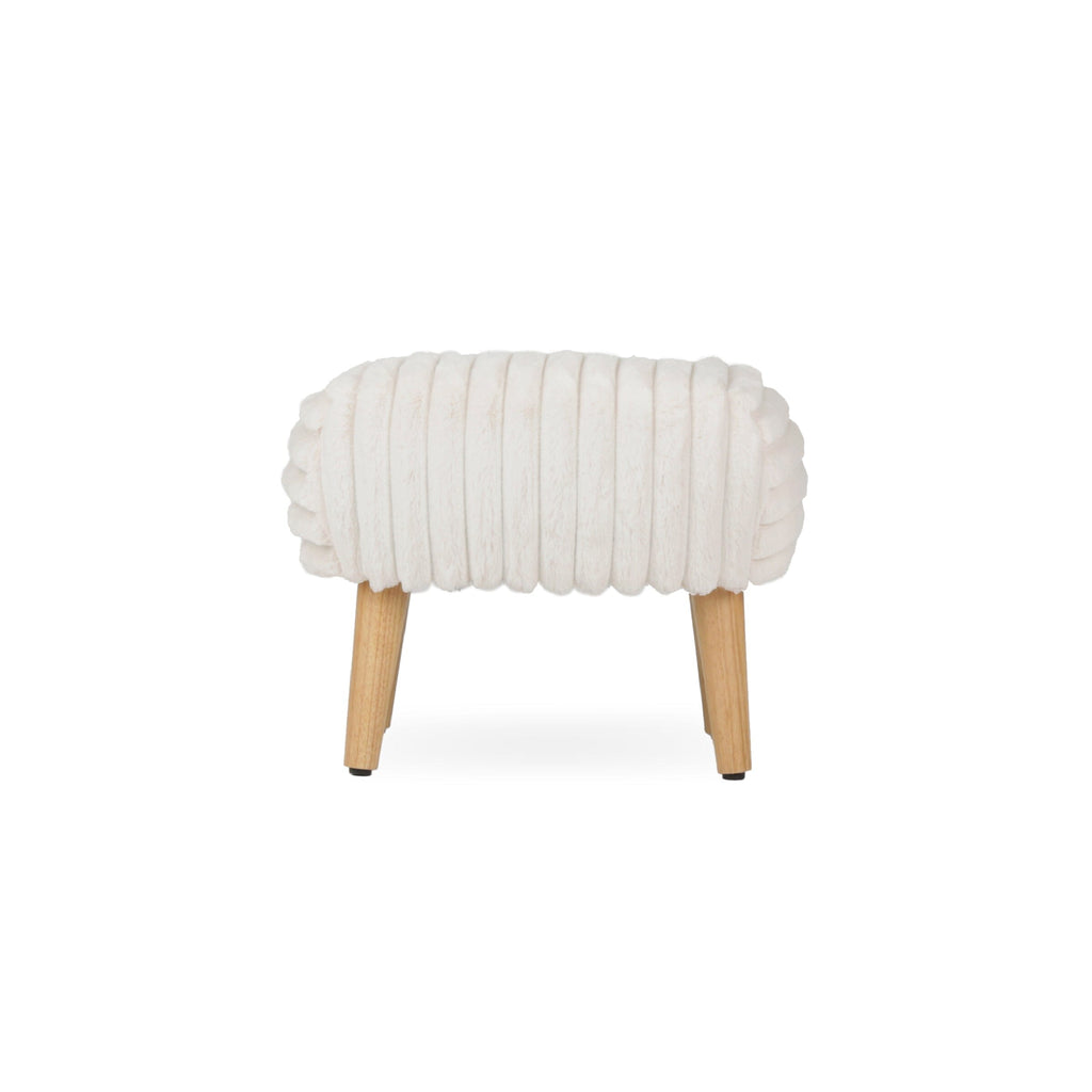 CuddleCo Etta Nursing Chair & Footstool - Faux Fur Cream