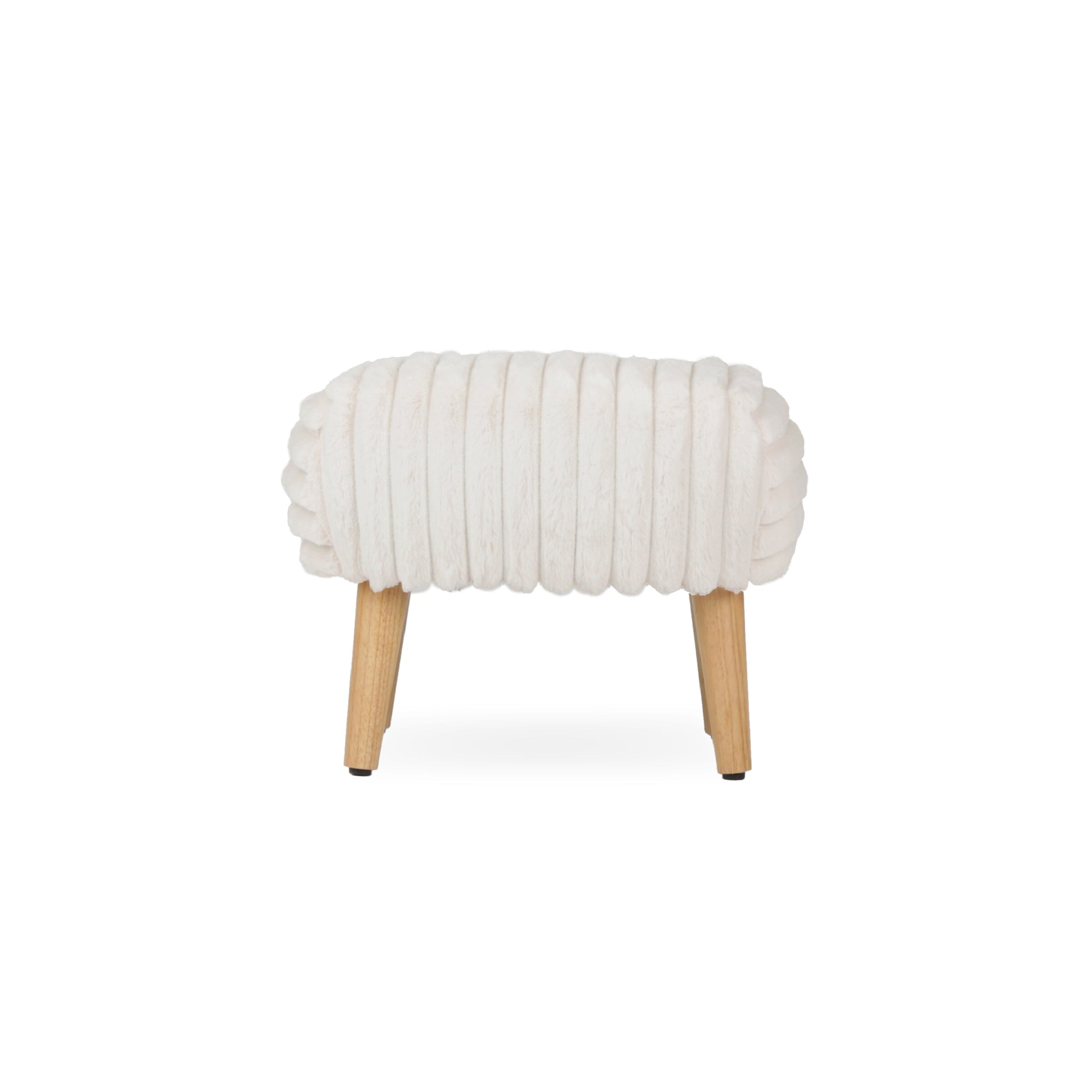 CuddleCo Etta Nursing Chair & Footstool - Faux Fur Cream