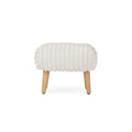 CuddleCo Etta Faux Fur Foot Stool - Cream