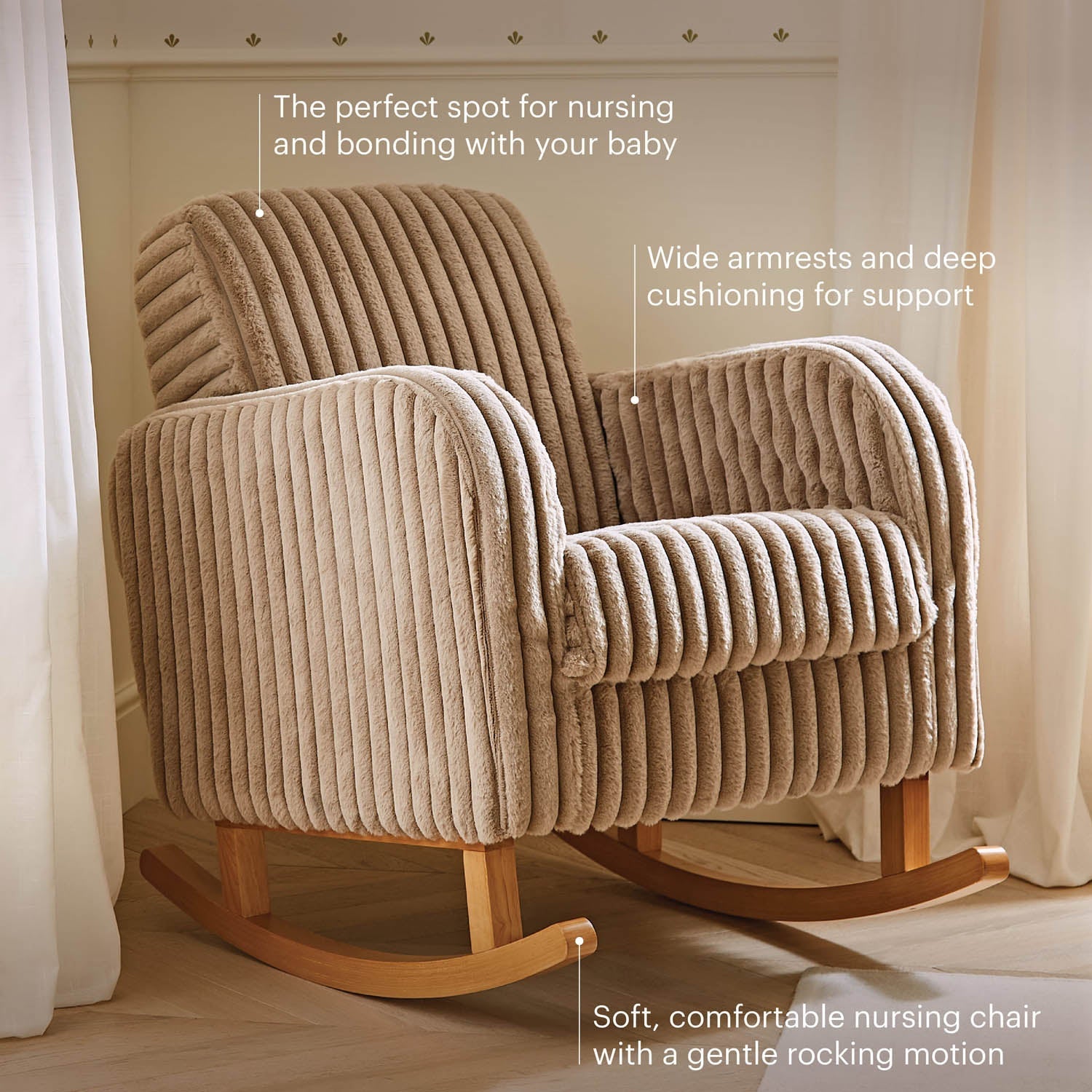CuddleCo Etta Faux Fur Nursing Chair - Mink