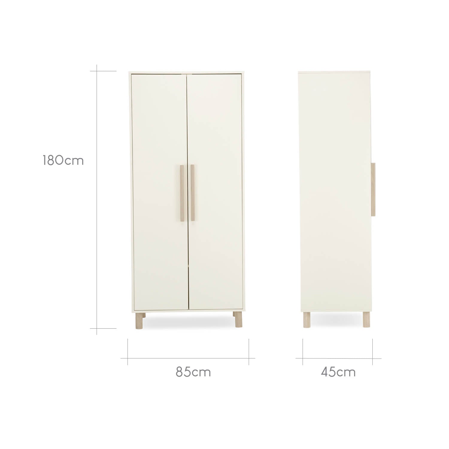 CuddleCo Harper Wardrobe - Cream & Ash