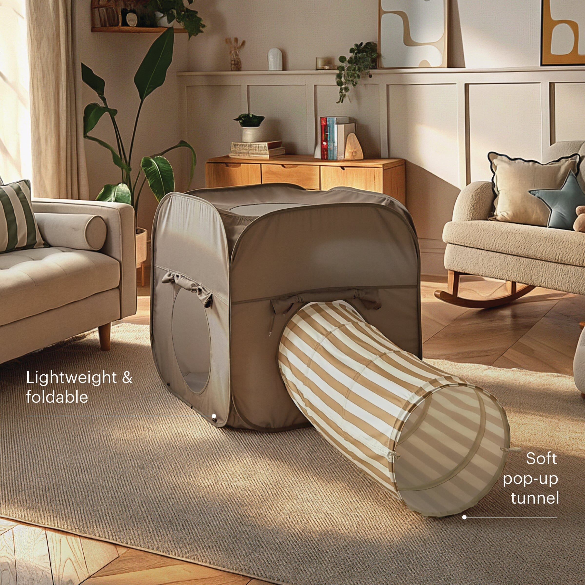 CuddleCo Pop-up Play 2 Piece Set - Cube & Tunnel