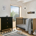 CuddleCo Rafi Cot Bed - Oak & Black