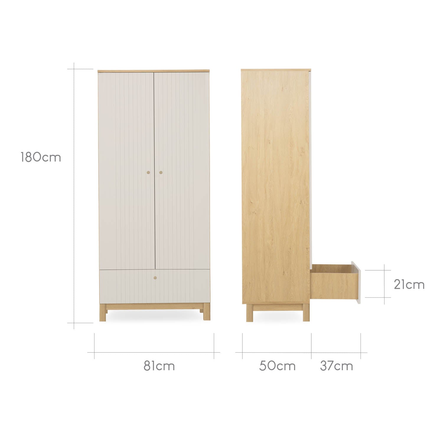 CuddleCo Remi Wardrobe - Oak & Cashmere