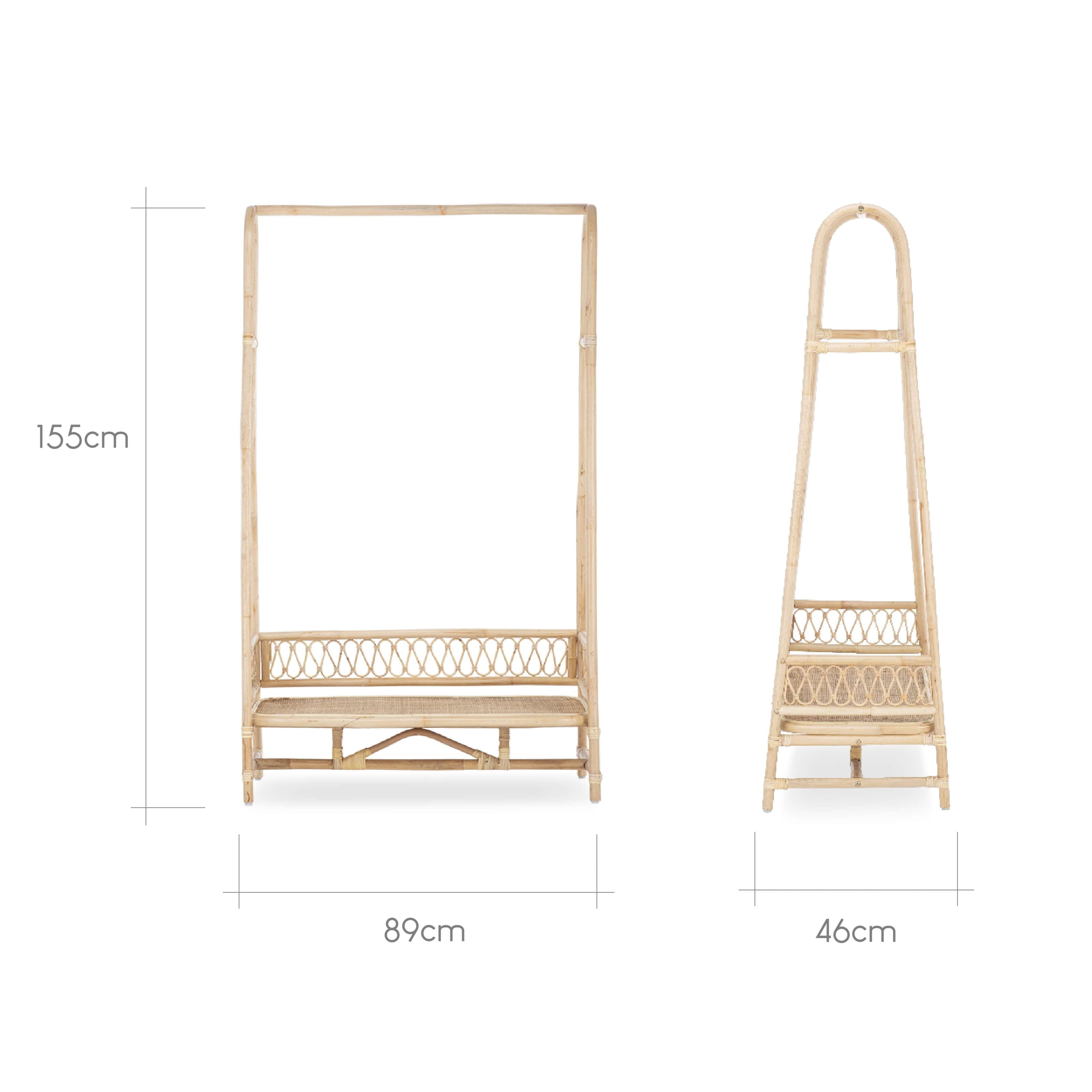 CuddleCo Aria Children's Clothes Rail - Rattan