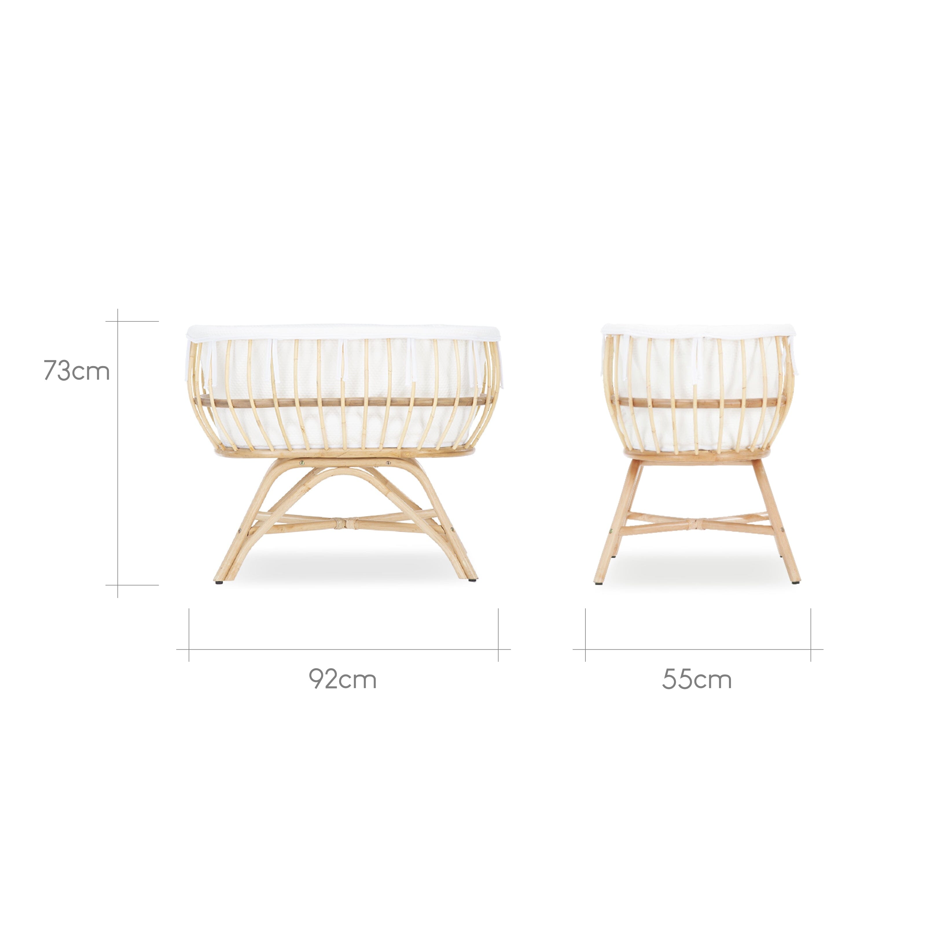 CuddleCo Aria Rattan Crib - Natural
