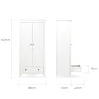CuddleCo Clara 2 Door Double Wardrobe - White